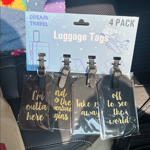 Other - Black and Gold Luggage Tags 4-Pack